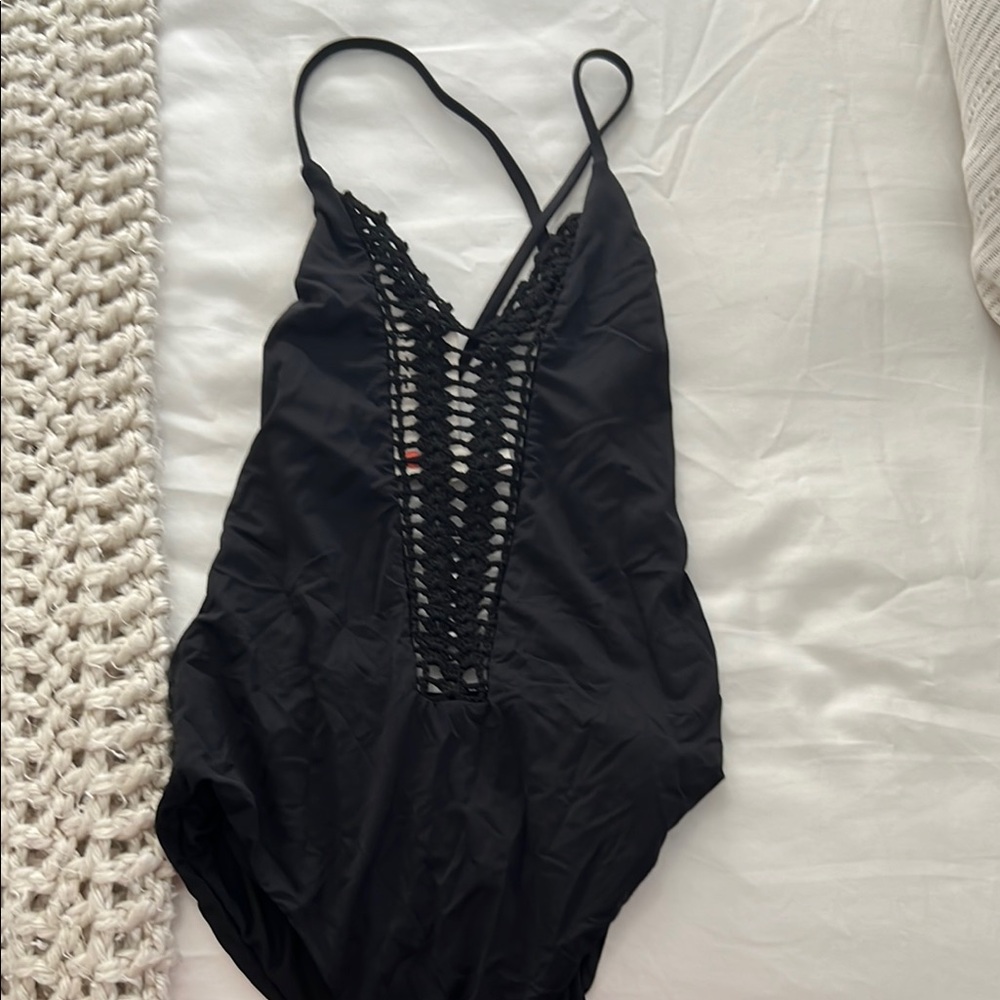 Billabong Black Lace-Up Swimsuit